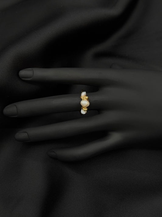 Bague Pétales perlée