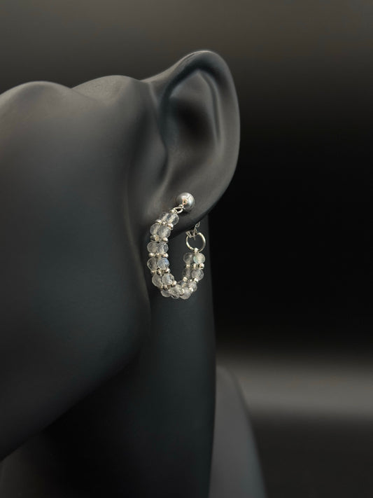 Boucles créoles Linéa argentées